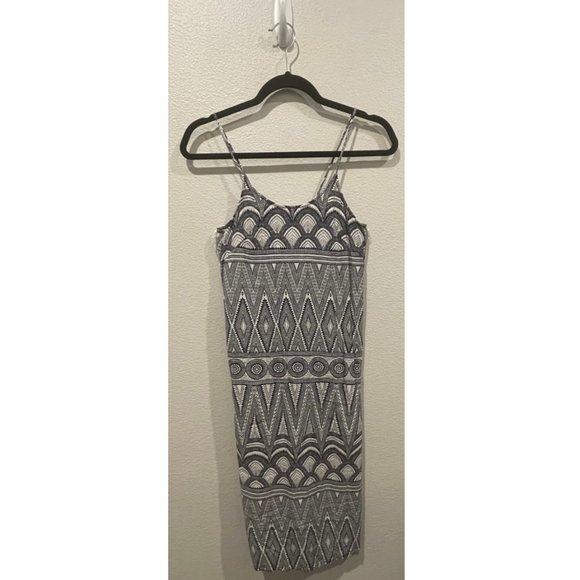 H&M Black White Tribal Boho Midi Dress - Picture 1 of 4